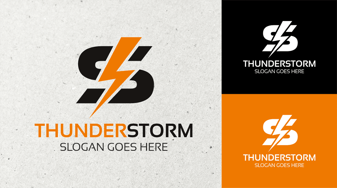 Thunderstorm Logo - Thunder - Storm - Letter S Logo - Logos & Graphics