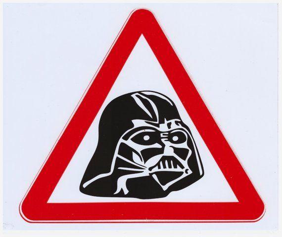 Who Uses Red and White Triangle Logo - Darth Vader sticker. Star Wars sticker. Star Wars vinyl decal