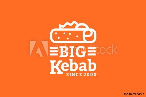 Kabab Logo - Big kebab logo template with type of line art logo inspiration ...