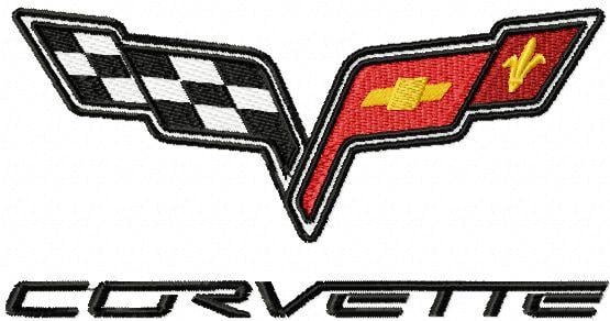 Coverette Logo - Chevrolet Corvette logo embroidery design