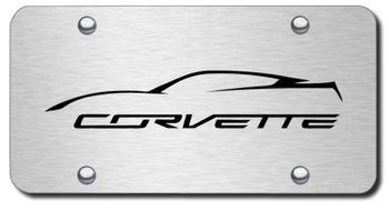 Coverette Logo - Laser Etched Corvette Logo Stainless Steel License Plate