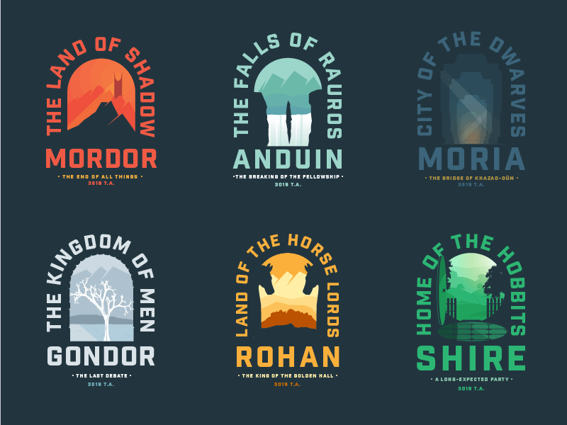 Lotr Logo - Lord of the Rings Locations by Alex Eiman on Dribbble