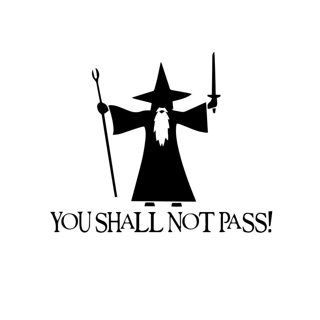 Lotr Logo - Bargain Max Decals Shall Not Pass! LOTR Sticker Decal Notebook Car Lap (Black)