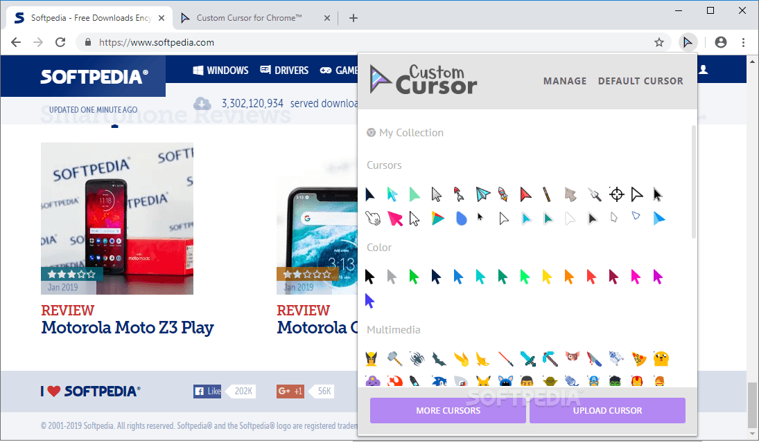 Softpedia Logo - Download Custom Cursor for Chrome 2.0.9