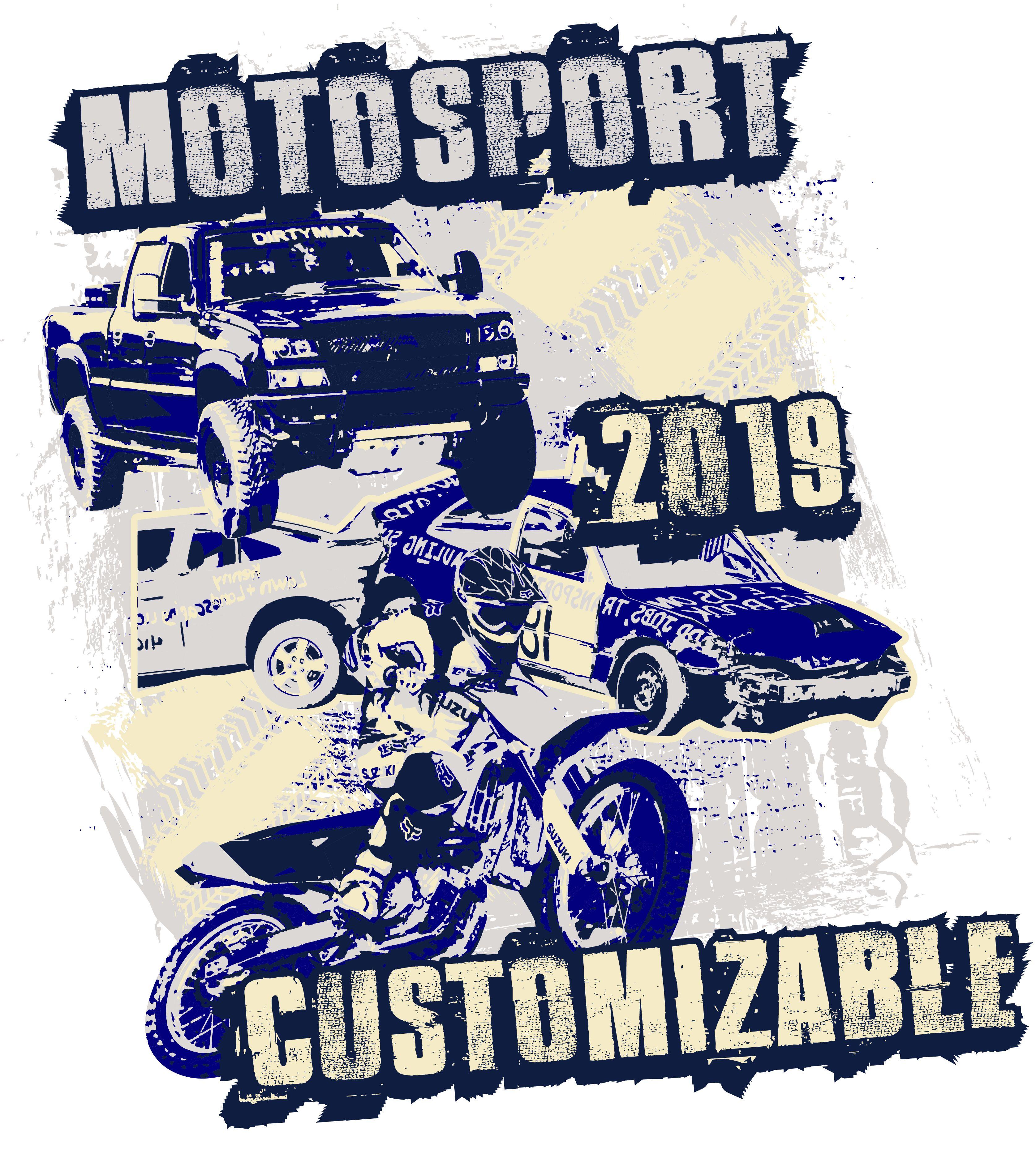 Motosport Logo - MOTOSPORT Customizable T Shirt Vector Logo Design For Print 2019