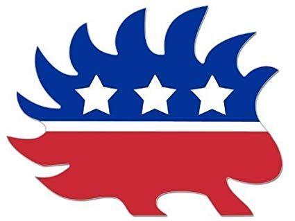 Porcupine Logo - Libertarian Porcupine Shaped Logo Sticker