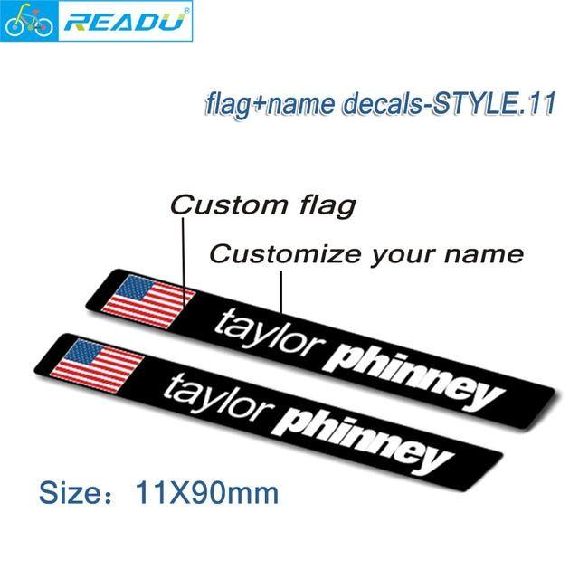 Helmets Logo - US $8.98 10% OFF. 11mm Custom Unique Name National Flag Stickers Helmets Logo Flags Personal Name Decals Custom Rider ID Stickers Bikes STYLE 11 In