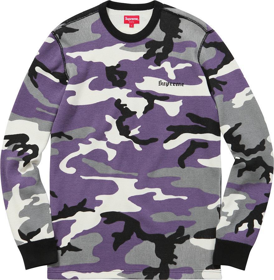 Purple Camo Supreme Logo - Supreme Camo Waffle Thermal Purple Camo – CURATEDSUPPLY.COM