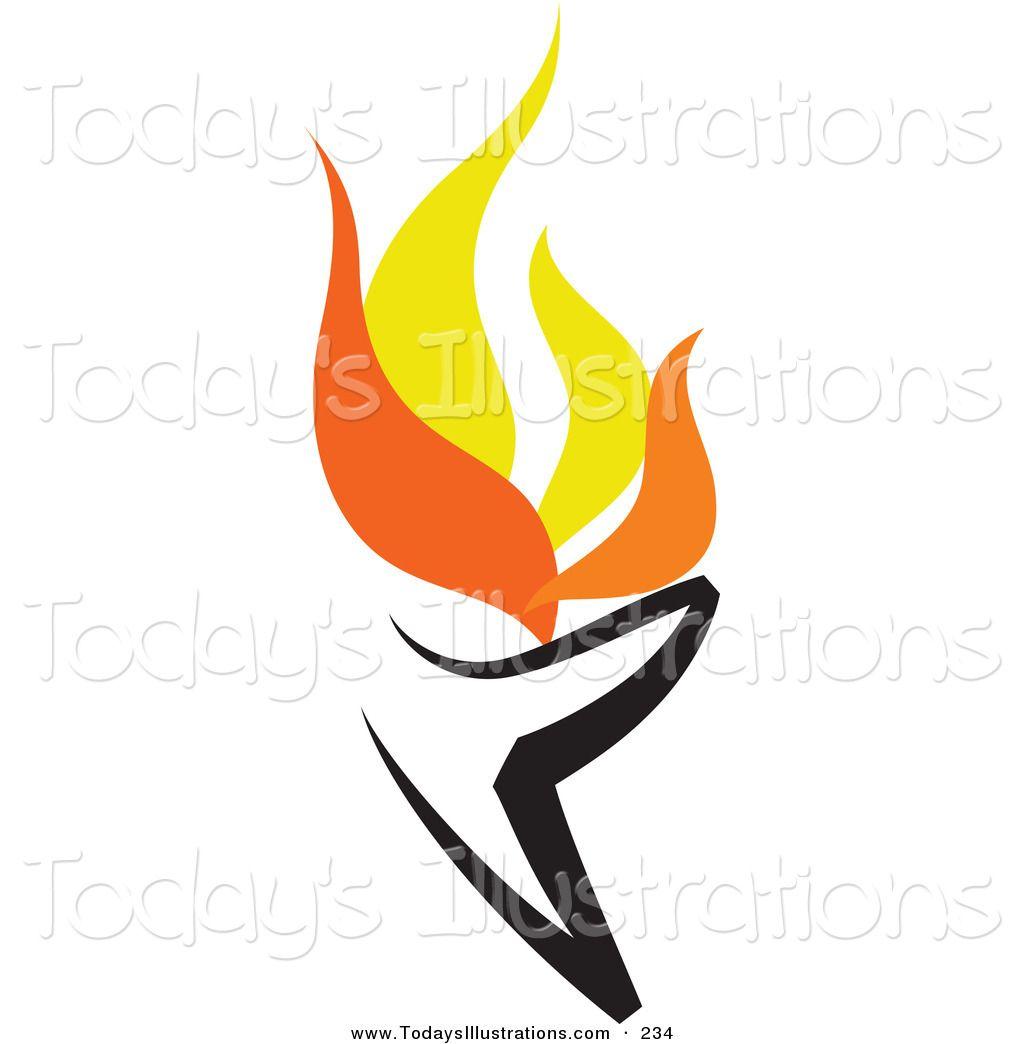 Burner Logo - Clipart of a Flaming Burner Logo on White