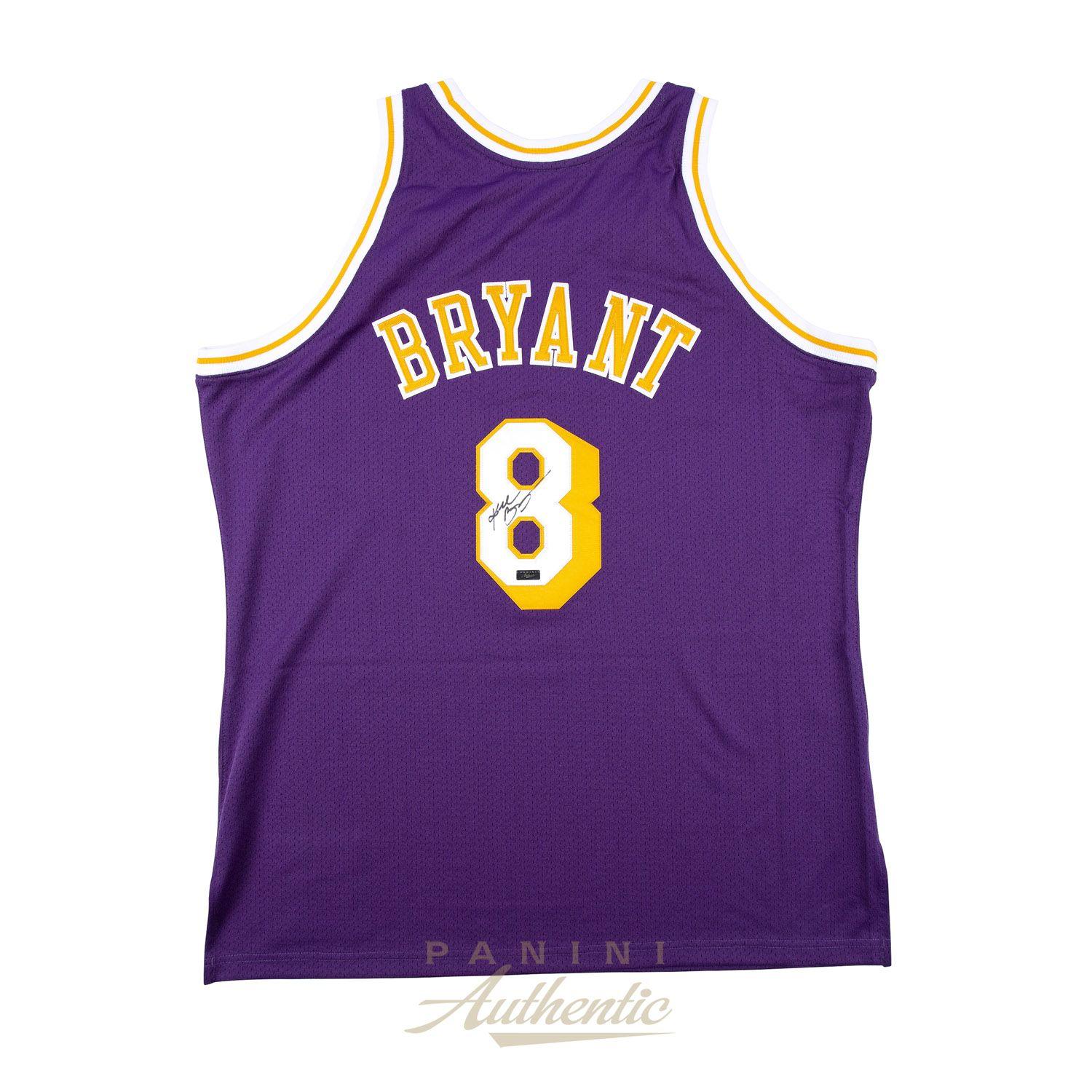 Kobe's Logo - Kobe Bryant Autographed 1996-97 Mitchell & Ness Purple Authentic #8 ...