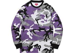 Purple Camo Supreme Logo - Supreme L/S Pocket Tee - Purple Camo Long Sleeve size Large | eBay