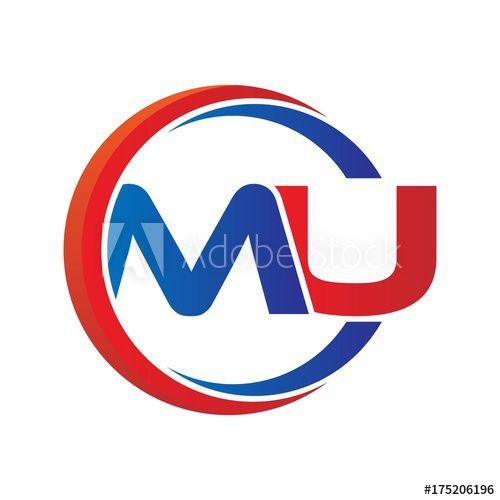 MU Logo - mu logo vector modern initial swoosh circle blue and red - Buy this ...