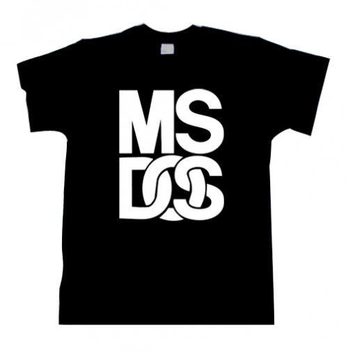 MS-DOS Logo - MS DOS T Shirt retro computer logo windows microsoft pc t0718