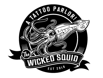Squid Logo - The Wicked Squid logo design - 48HoursLogo.com