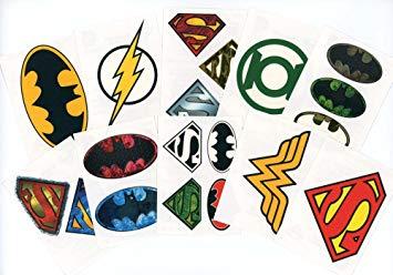 Tattoos Logo - DC Comics Logo Temporary Tattoos (Set of 10 Sheets)(Includes Superman  Wonder Woman,...