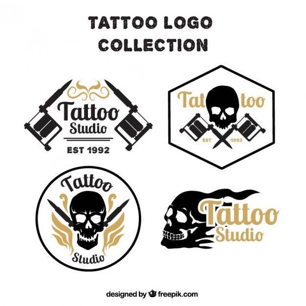 Tattoos Logo - Pack of skull tattoos logos Vector | Free Download