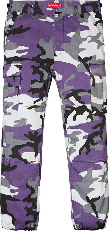 Purple Camo Supreme Logo - SUPREME - CAMO CARGO PANTS (WHITE/PURPLE) | The Magnolia Park