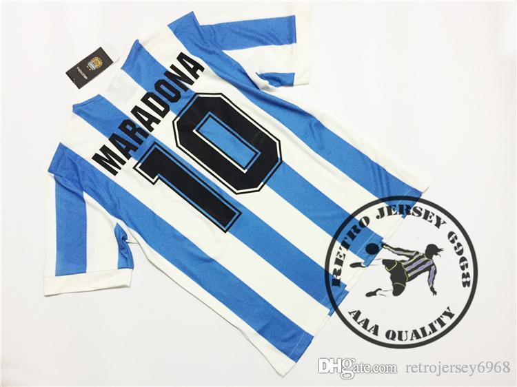 Maradona Logo - Free shipping argentina old jersey maradona 10 soccer jersey futbol  camisetas