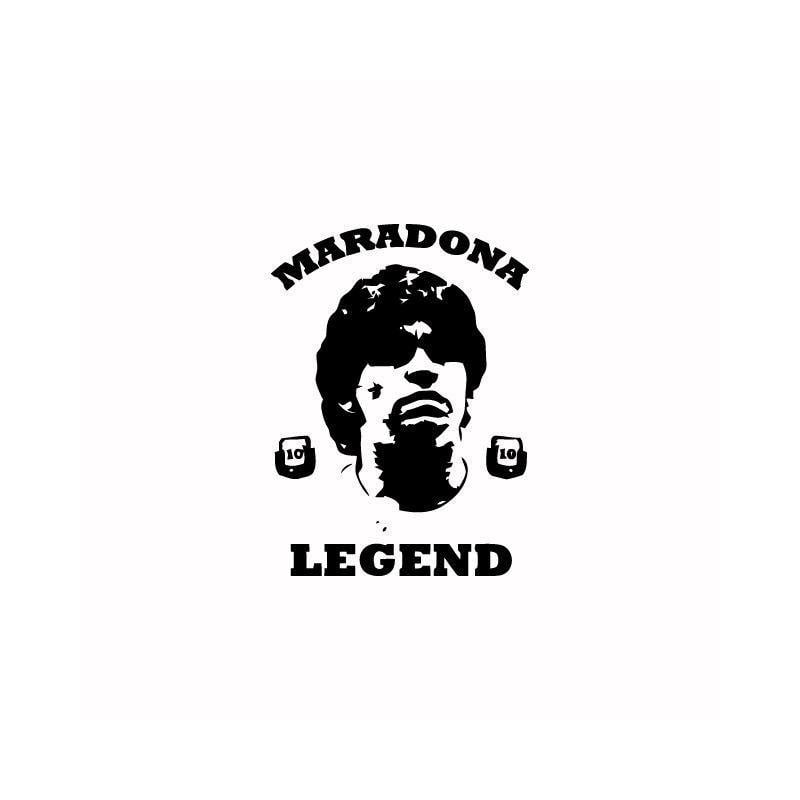 Maradona Logo - T Shirt Maradona Legend Black On White