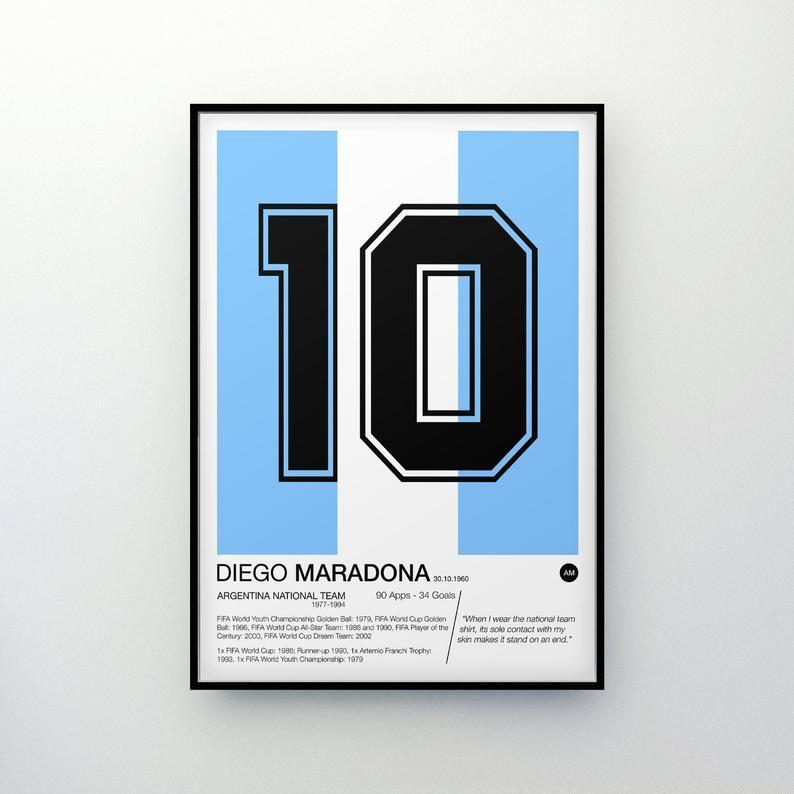 Maradona Logo - Diego Maradona - #10 - Argentina National Team - Poster Print