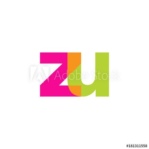 Zu Logo - Initial letter zu, overlapping transparent lowercase logo, modern