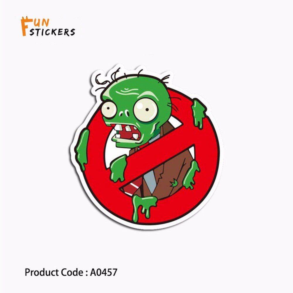 Prohibition Logo - US $0.02. Plants Vs Zombies Green Monsters Red Prohibition Logo Waterproof Stickers Toys Laptops Guitar Skateboard Luggage Stickers A0457 In Stickers