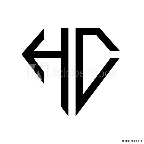 HC Logo - initial letters logo hc black monogram diamond pentagon shape - Buy ...