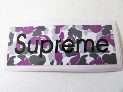 Purple Camo Supreme Logo - Free: PURPLE CAMO SUPREME Sticker- Helmet/Car/Skateboard/Business ...