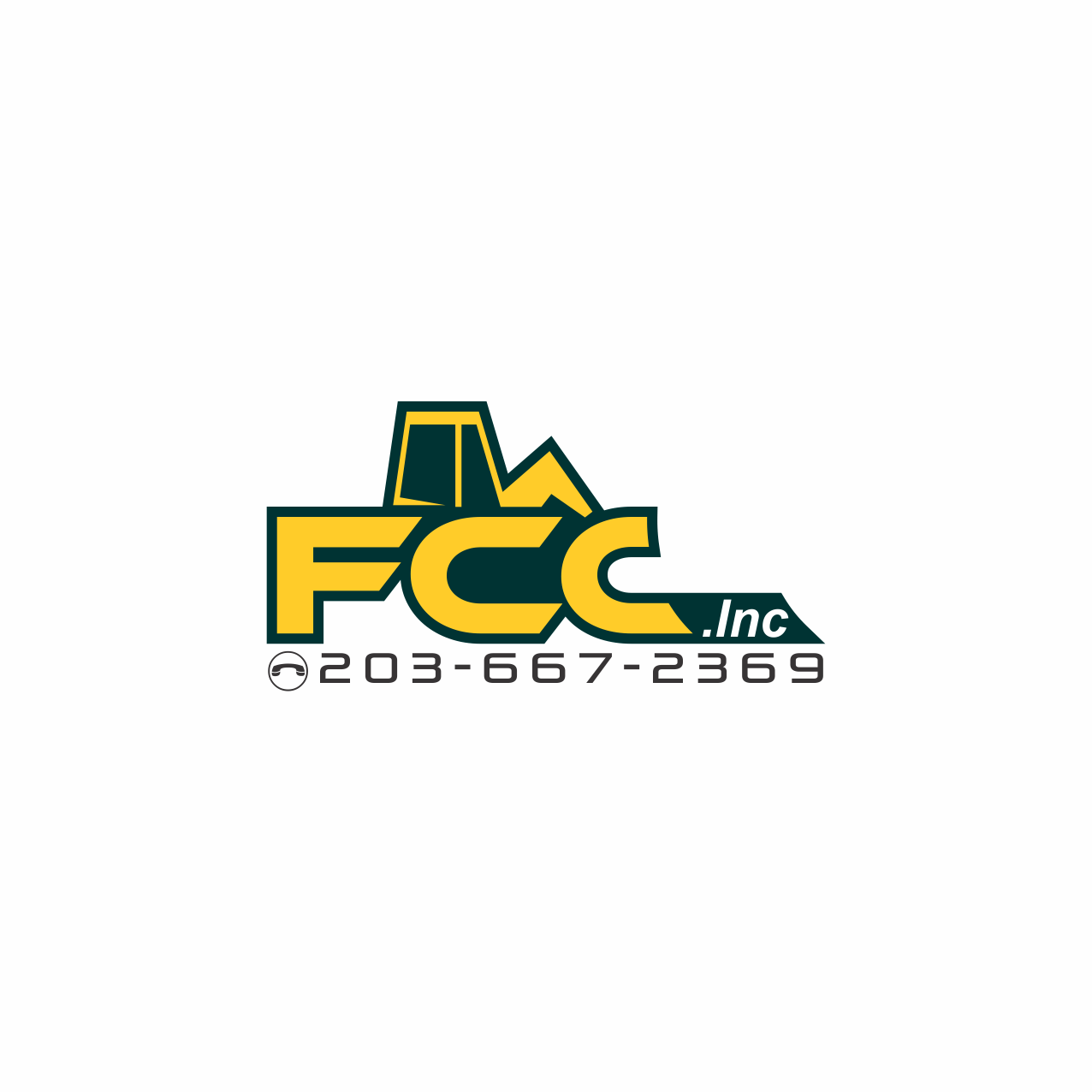 Fccincin Logo - Logo Design for Would like the Company name, FCC., Inc in slanted ...