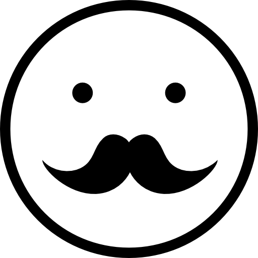 Moustache Logo - Moustache male face emoticon symbol Icons | Free Download