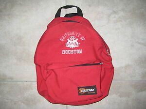Eastpak Logo - Details about Vintage UH Houston COUGARS LOGO Eastpak Red Backpack Carry On  Bag USED Luggage