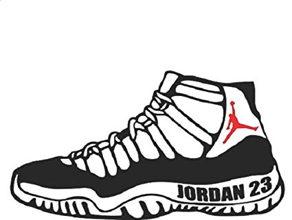 Sneaker Logo - Jordan Retro 11 Shoe Sneaker Flight 23 Michael Basketball NBA Logo Vinyl  Decal Sticker - Car Window, Laptop, Wall, Mac (5.5