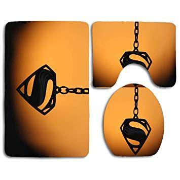 U-shaped Logo - Amazon.com : Bathroom Safety Mats Set Superman Logo Contour Rug U