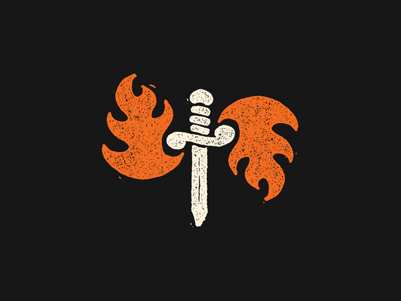 Dagger Logo - Knife Logo by Andrew Berkemeyer - Flaming Dagger - logoinspirations.co