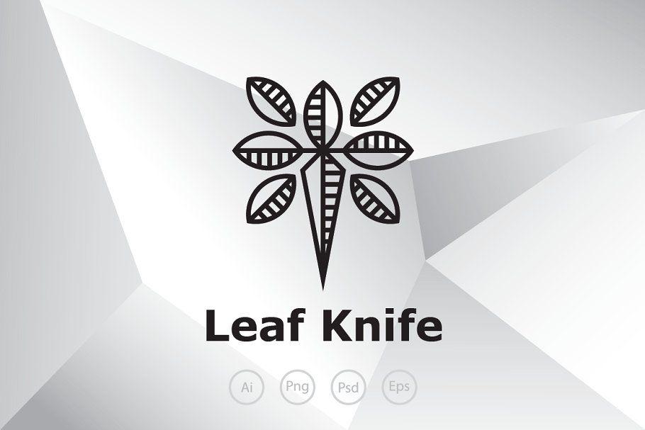 Dagger Logo - Leaf Knife Logo Template