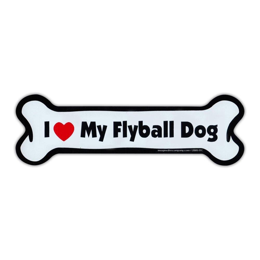 Flyball Logo - Dog Bone Magnet - Flyball Dog