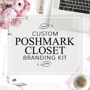 Poshmark Logo - Details about POSHMARK CLOSET Branding Kit. Poshmark Seller Custom Logo & Posh Closet Banner