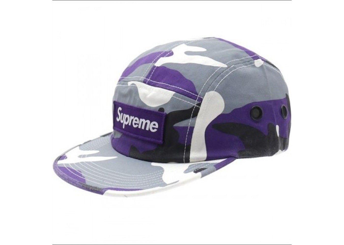 Purple Camo Supreme Logo - Supreme Camo Camp Cap Purple Camo