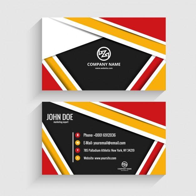 Red and Yellow Company Logo - Red and yellow business card Vector | Free Download