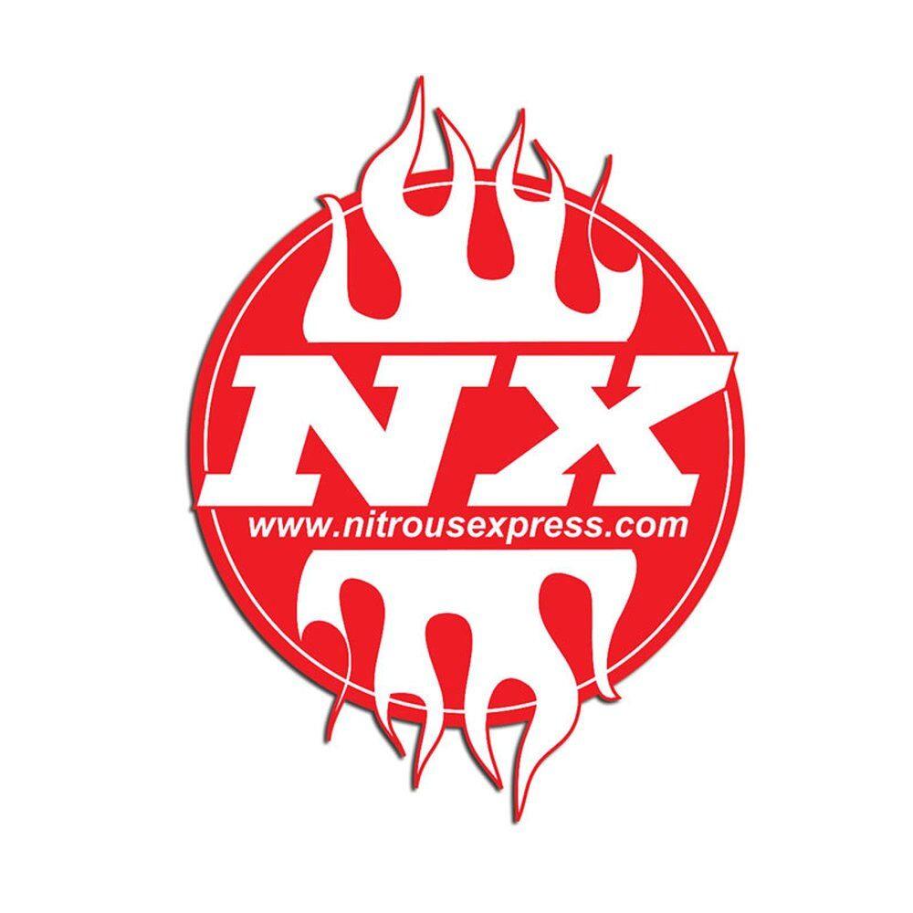 Nitrous Logo - Nitrous Express NX Round Logo Trailer Sticker W/ Flames (Specify Color) #  15999-Trailer