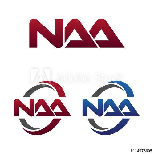 Naa Logo - Modern 3 Letters Initial logo Vector Swoosh Red Blue naa this