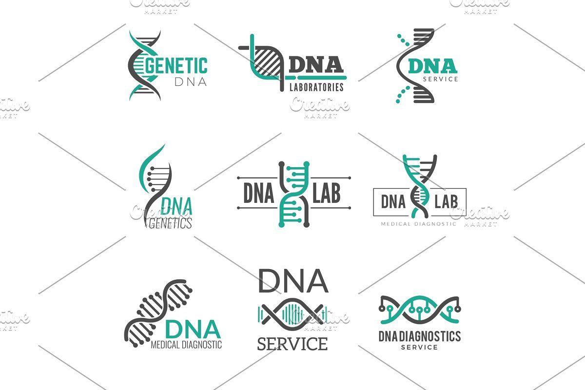 DNA Logo - Dna logo. Genetic science symbols