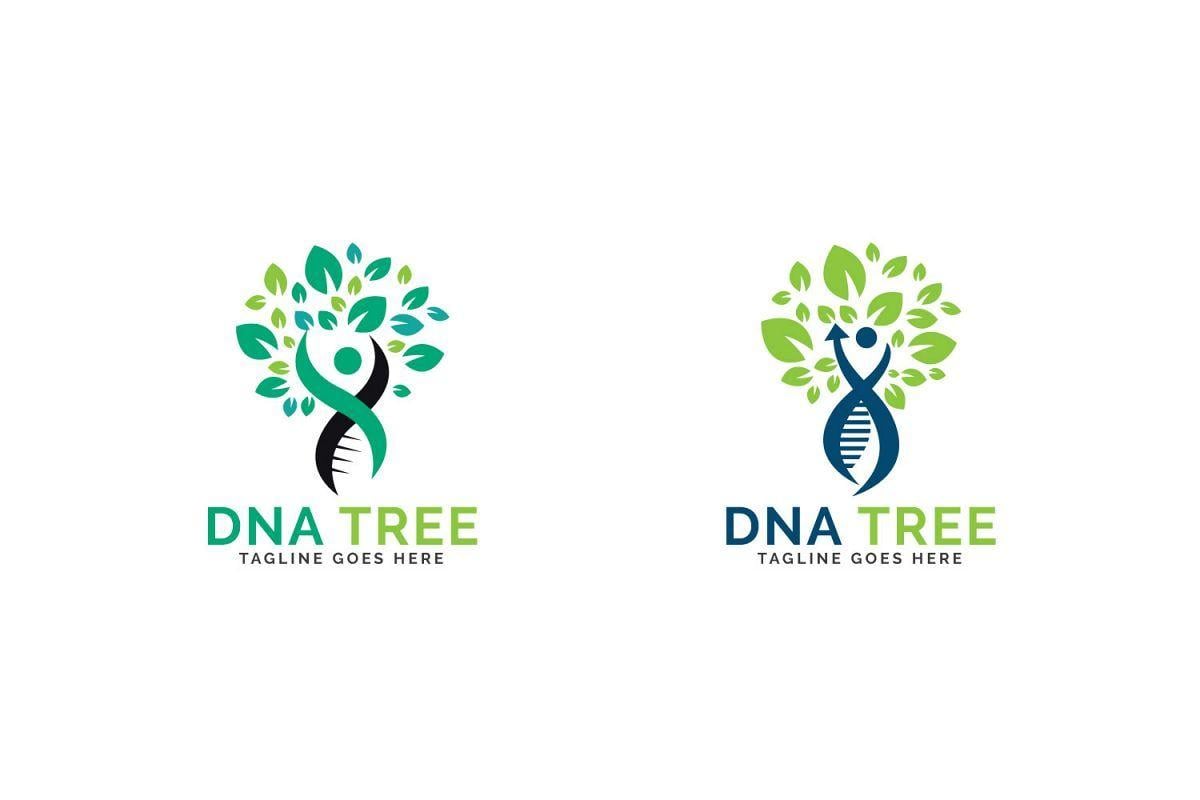 DNA Logo - DNA Tree logo. Human nature DNA and genetic logo design.