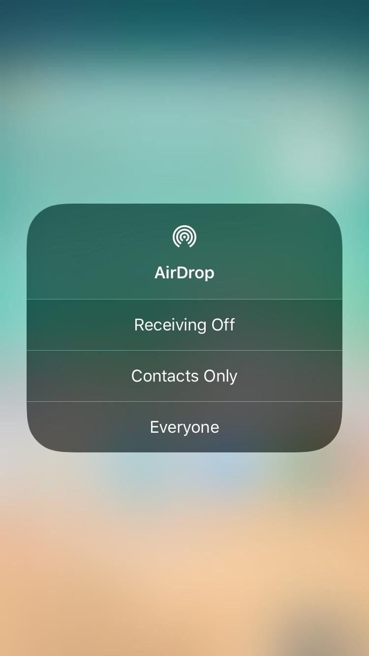 AirDrop Logo - How to Access Your AirDrop Settings in iOS 11's New Control Center ...
