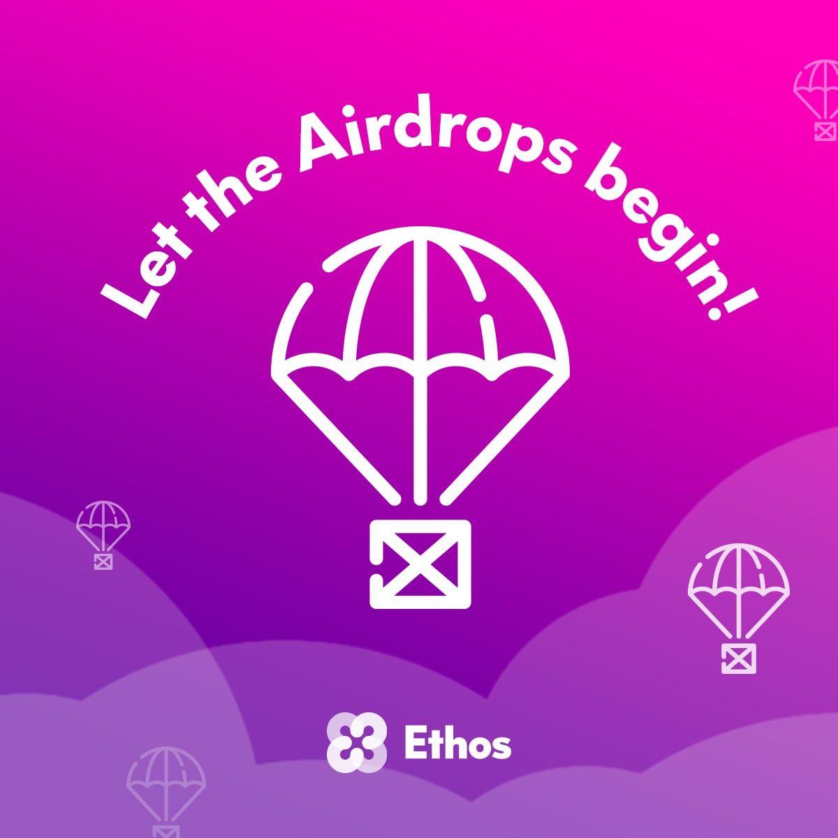 AirDrop Logo - Ethos Community Cryptocurrency Airdrop Program Begins Today