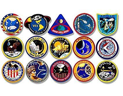 Apollo Logo - American Vinyl Sheet of Sheet of All 15 Small Apollo Mission Logos Stickers  (NASA Scrapbook Laptop Shuttle)