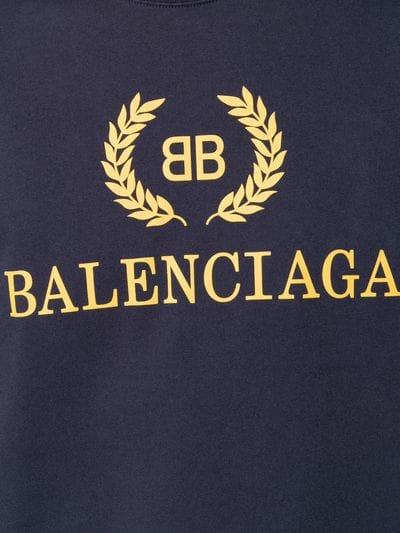 Balenciaga Logo - Balenciaga blue Cotton logo-print T-shirt| Stefaniamode.com