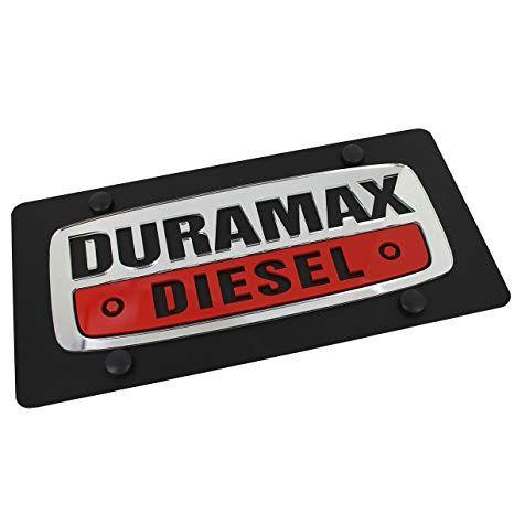 Drumax Logo - GM Duramax Diesel Logo On Carbon Black Stainless Steel License Plate