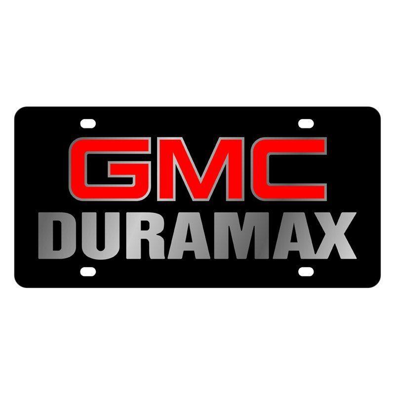 Drumax Logo - Eurosport Daytona® 3610 1 Black License Plate With Silver GMC Duramax Logo