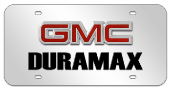 Drumax Logo - GMC CHROME EMBLEM AND LASER CUT DURAMAX NAME 3D MIRROR LICENSE PLATE